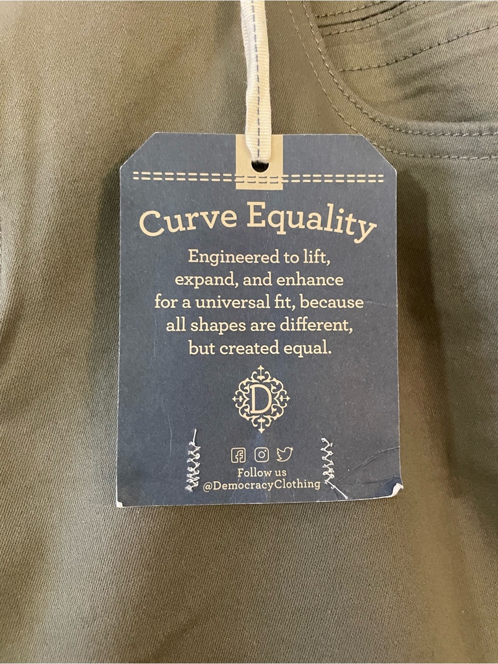 Democracy Curve Equality Olive Green Women's Jeans Size 16W NWT - Picture 7 of 15